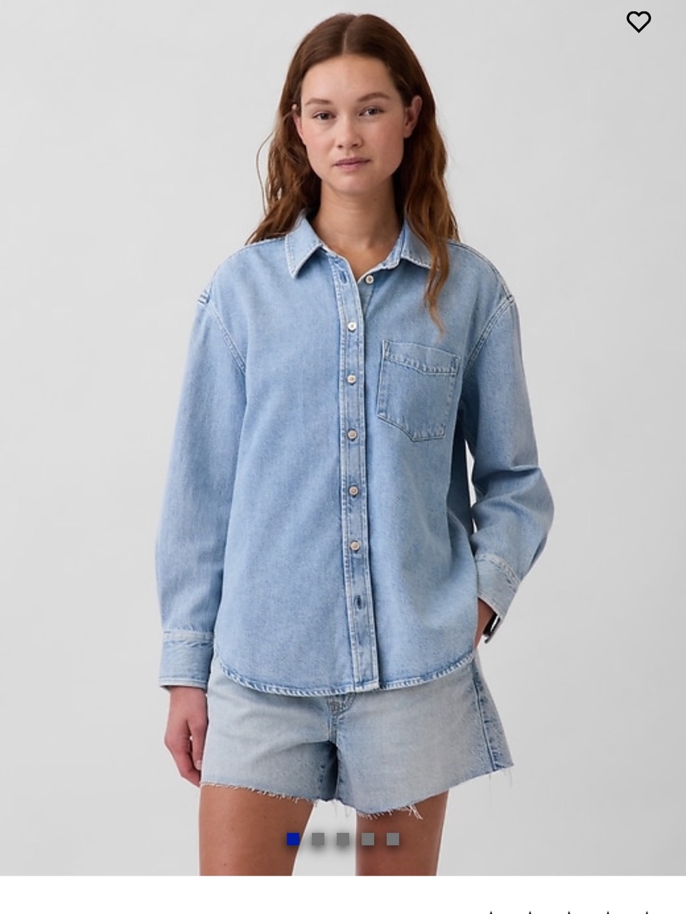 Light Wash Denim Button-Down Shirt – Women’s Size Small NWT